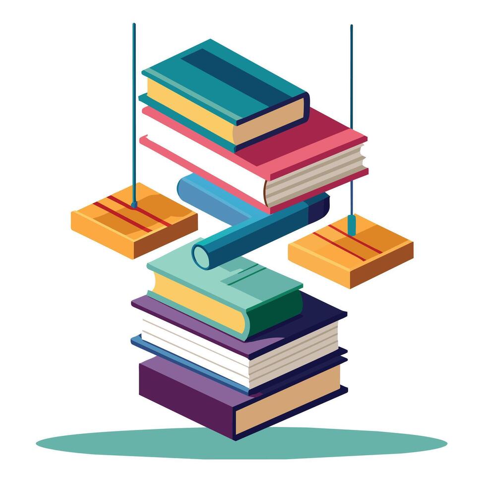 Book stack Illustration concept vector