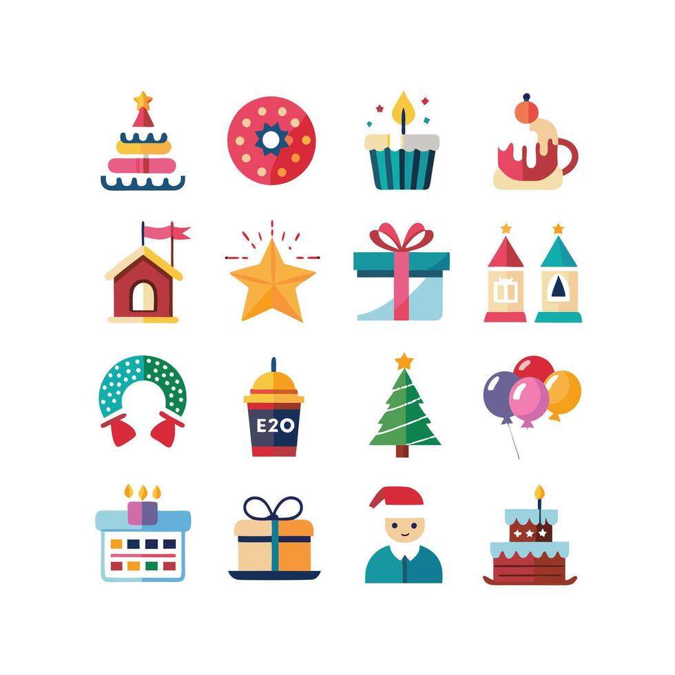 Holiday and Event Icon Set Collection IllustrationHoliday and Event Icon Set Collection Illustration vector