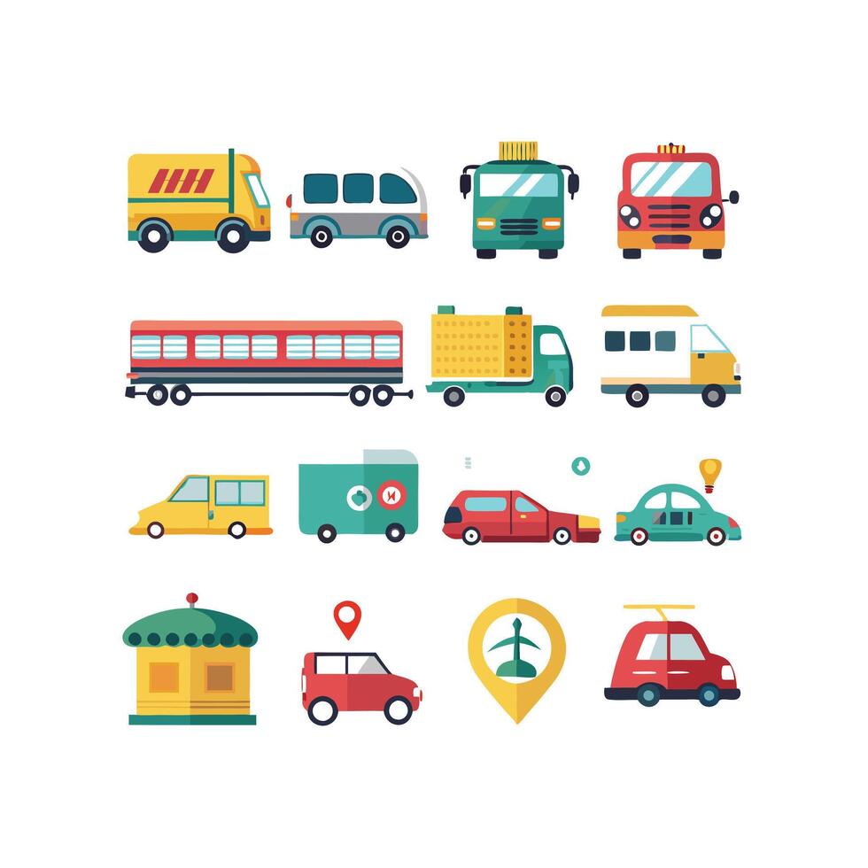Transportation Icon Set Collection Illustration vector