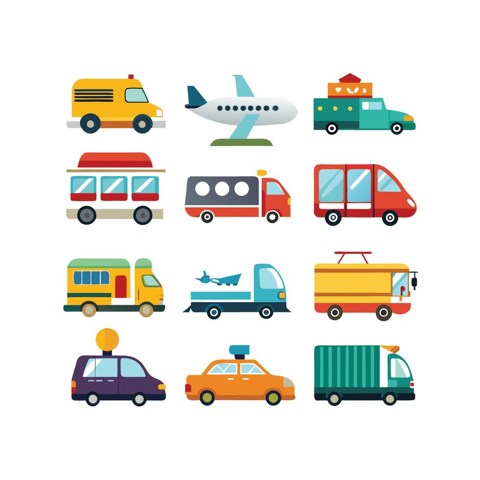 Transportation Icon Set Collection Illustration vector