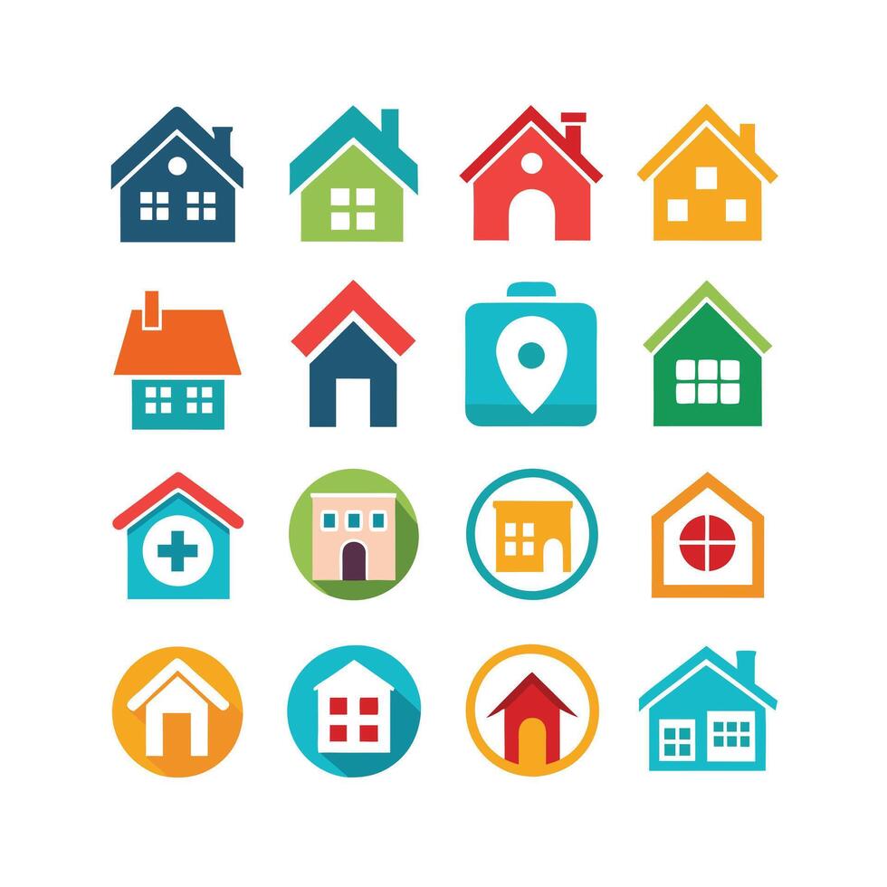 Home and Real Estate Icon Set Collection Illustration vector