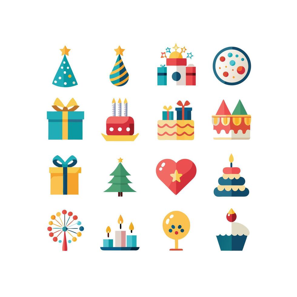 Holiday and Event Icon Set Collection Illustration vector