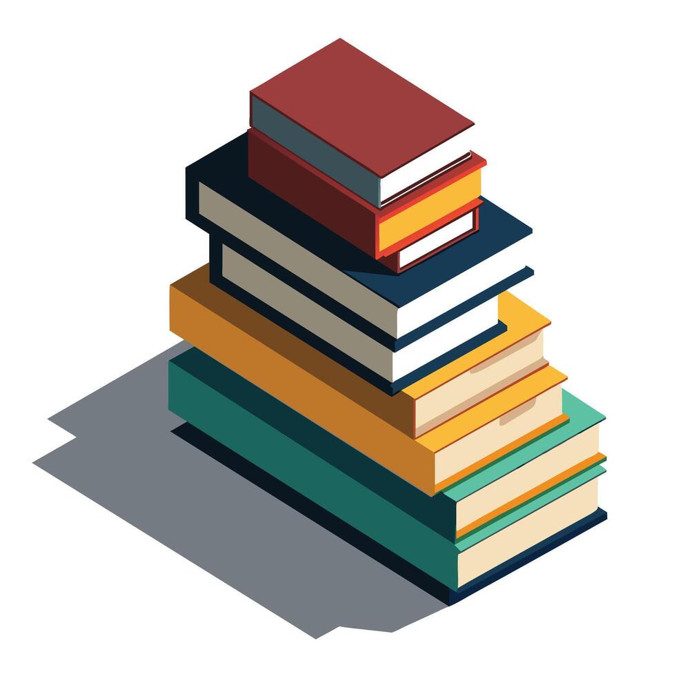 Book stack Illustration concept vector