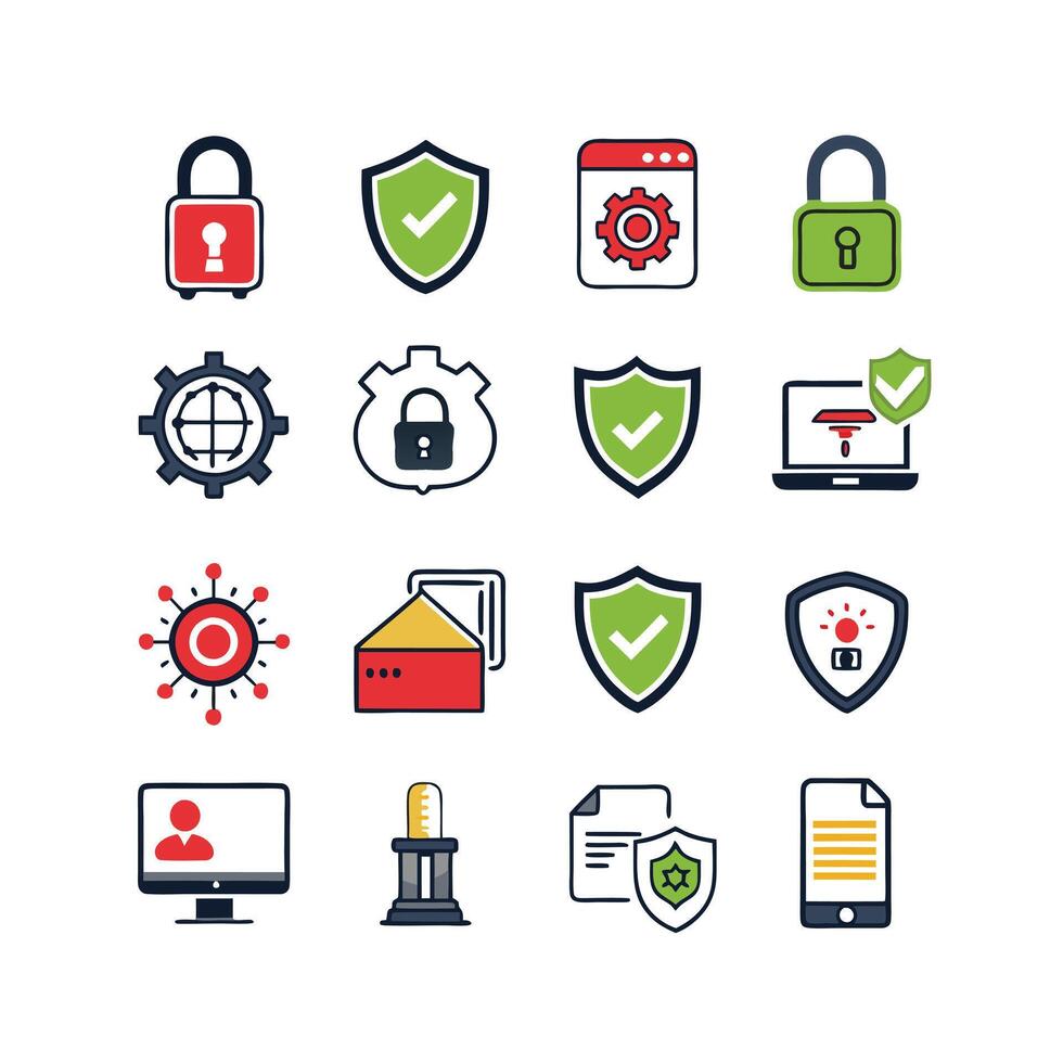 Security Icon Set Collection Illustration vector