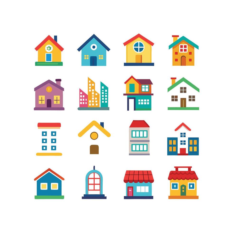 Home and Real Estate Icon Set Collection Illustration vector