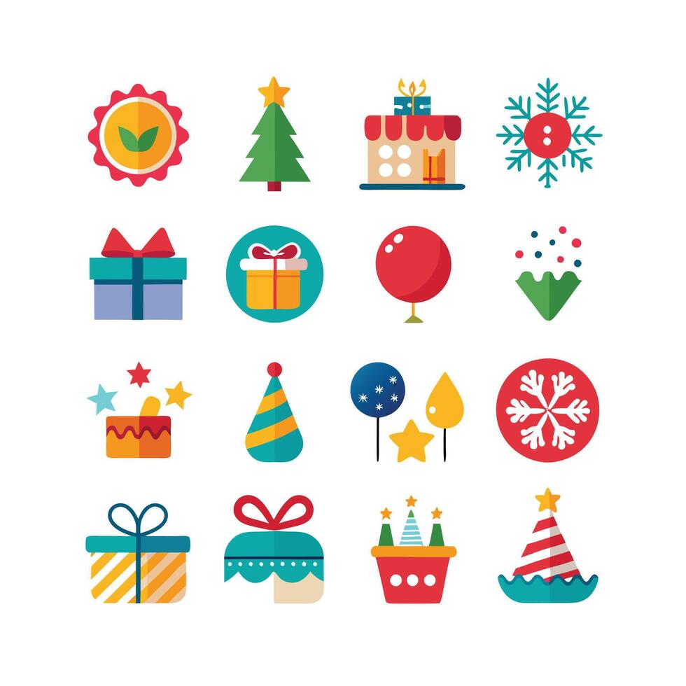 Holiday and Event Icon Set Collection Illustration vector
