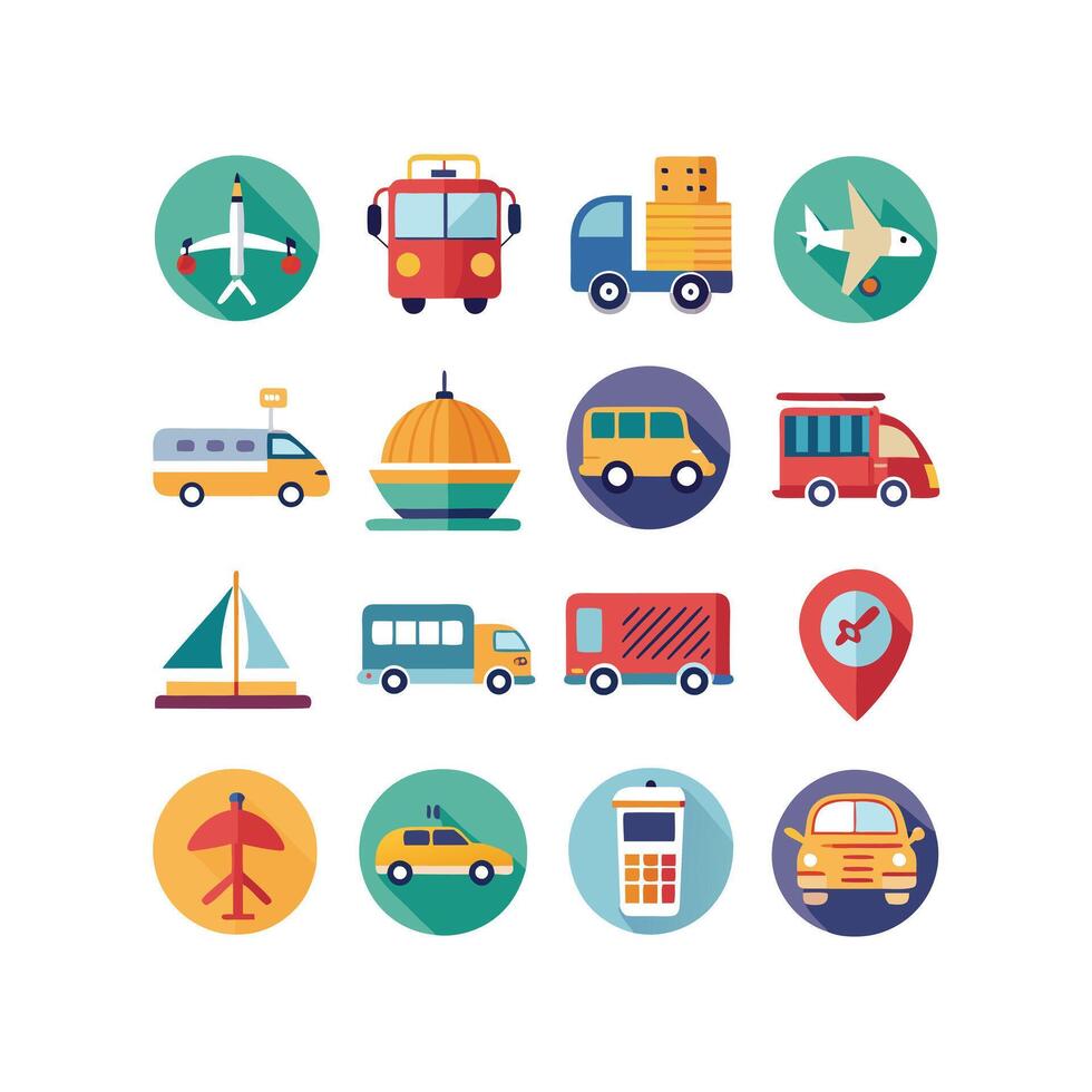Transportation Icon Set Collection Illustration vector