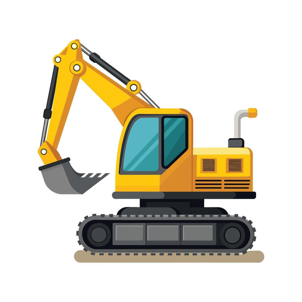 Realistic Construction Excavator illustration vector