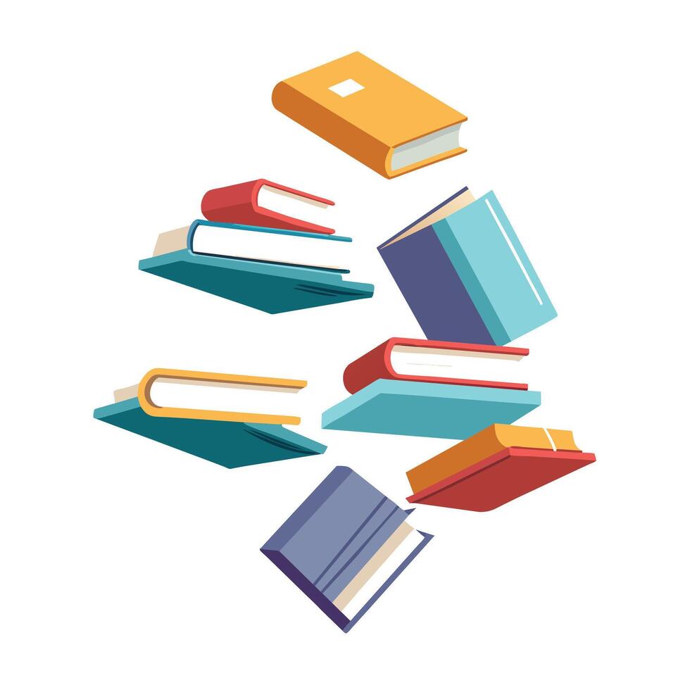 Book stack Illustration concept vector