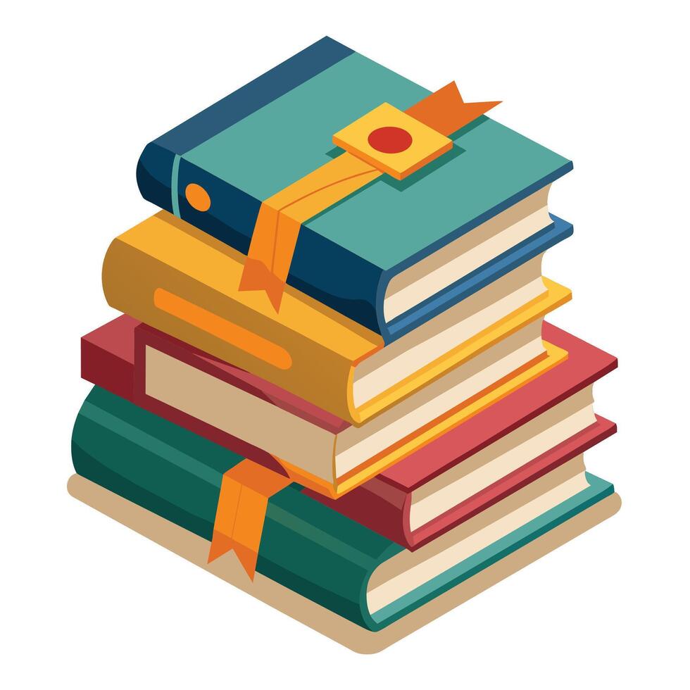 Book stack Illustration concept vector