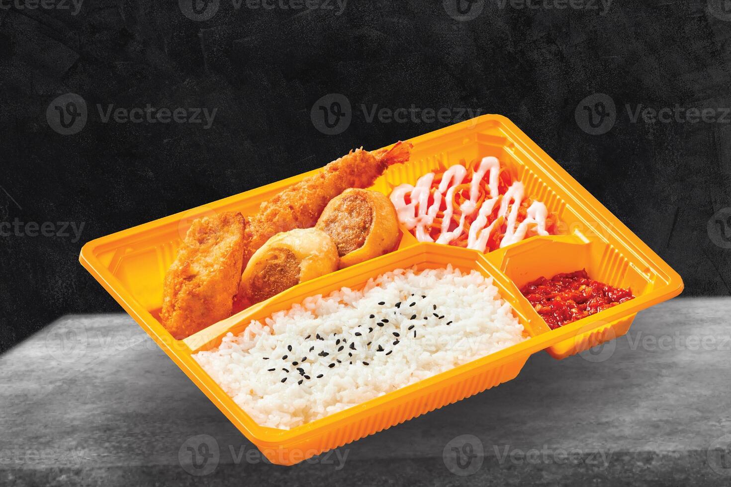 Rice Ebi Furai with Egg Roll photo