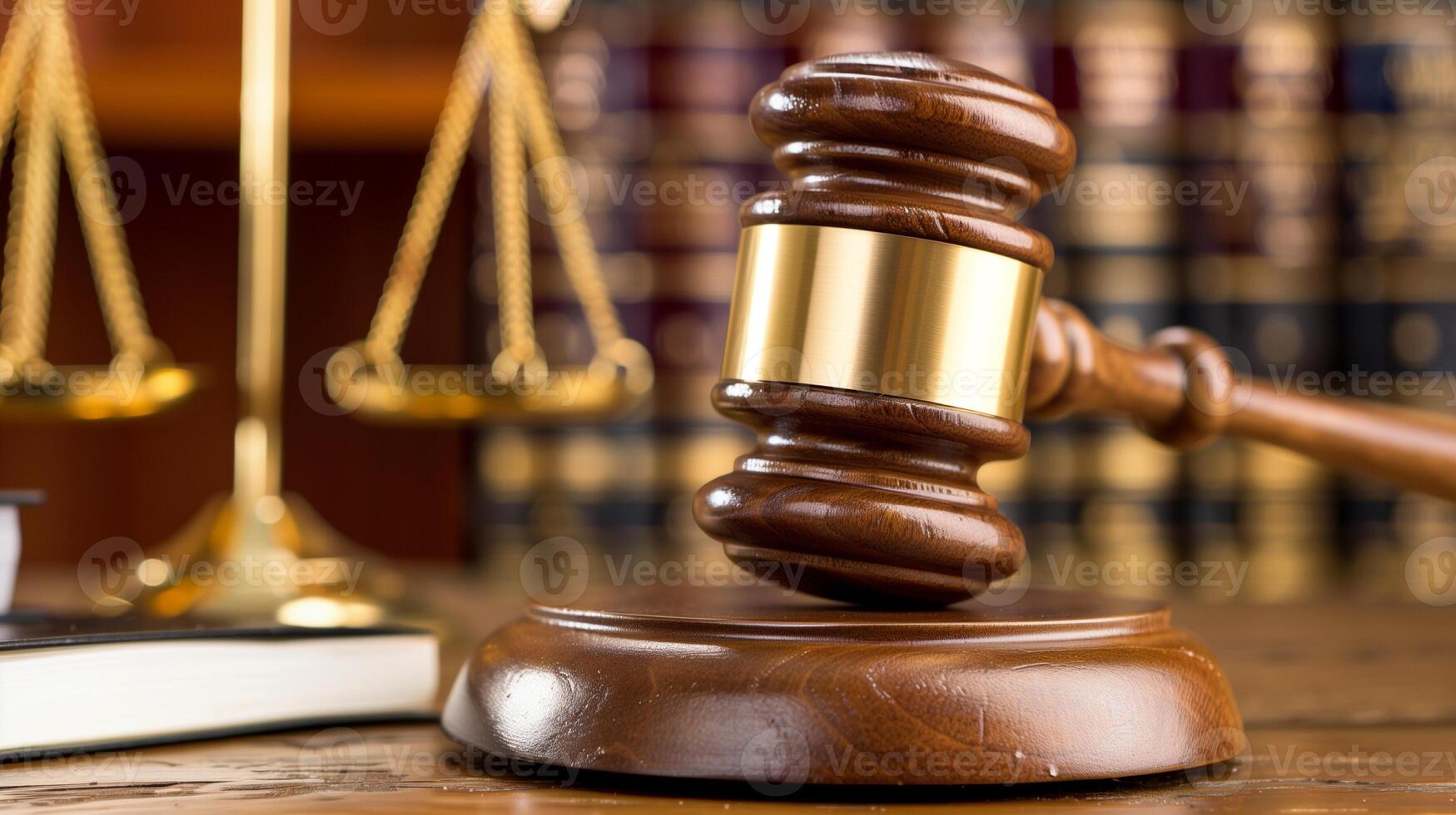 Photo of a judge's gavel to make a fair legislative decision in a criminal case in courtroom close up