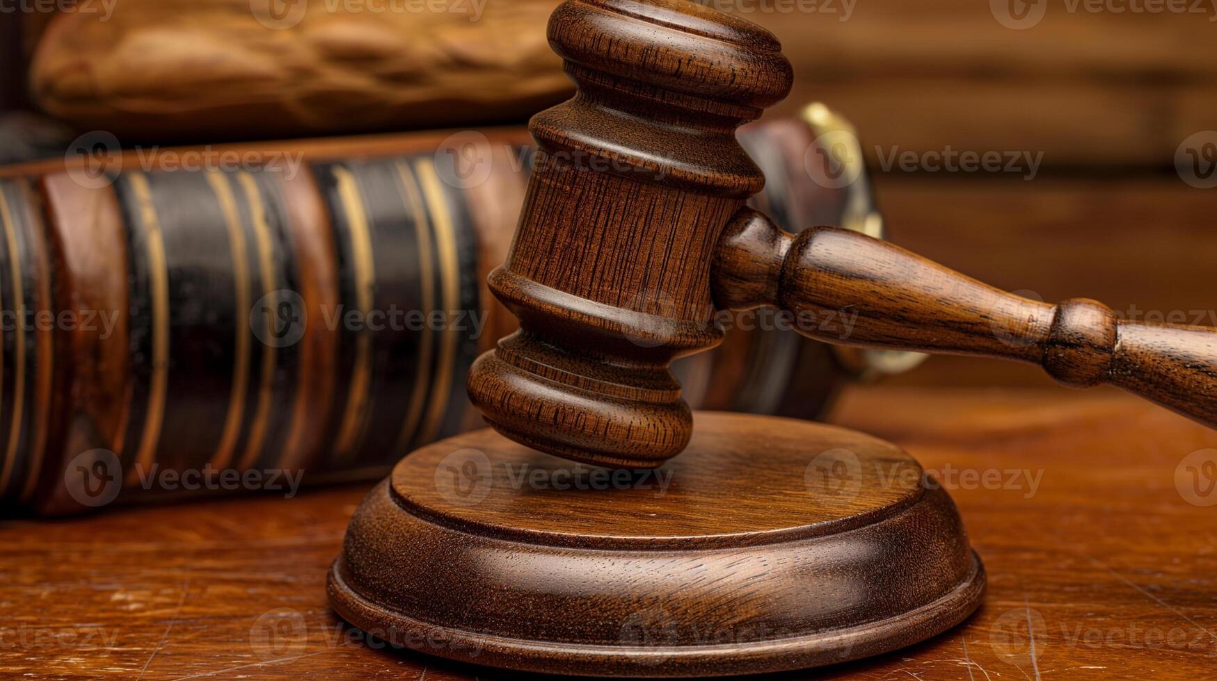 Photo of a judge's gavel to make a fair legislative decision in a criminal case in courtroom close up
