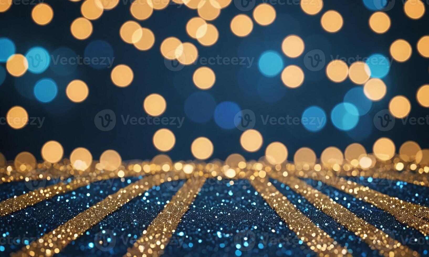 Blue and gold Abstract background and bokeh photo