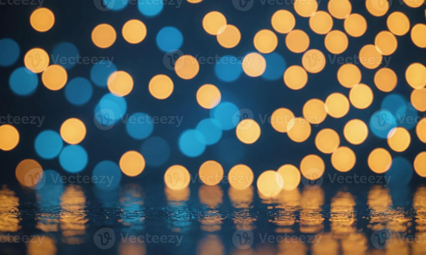 Blue and gold Abstract background and bokeh photo