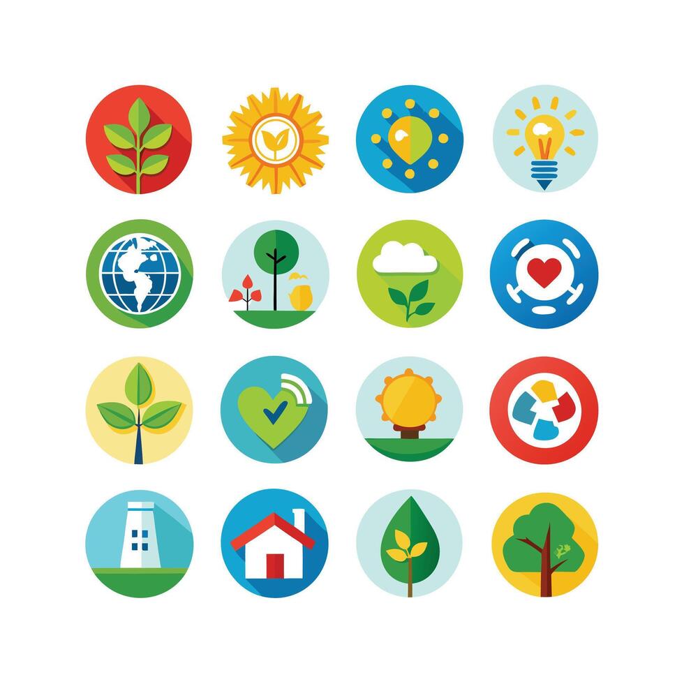 Environment and sustainability icon set illustration vector