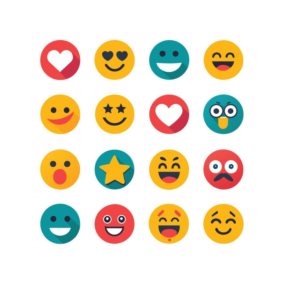 Reaction Icon Set Collection Illustration vector