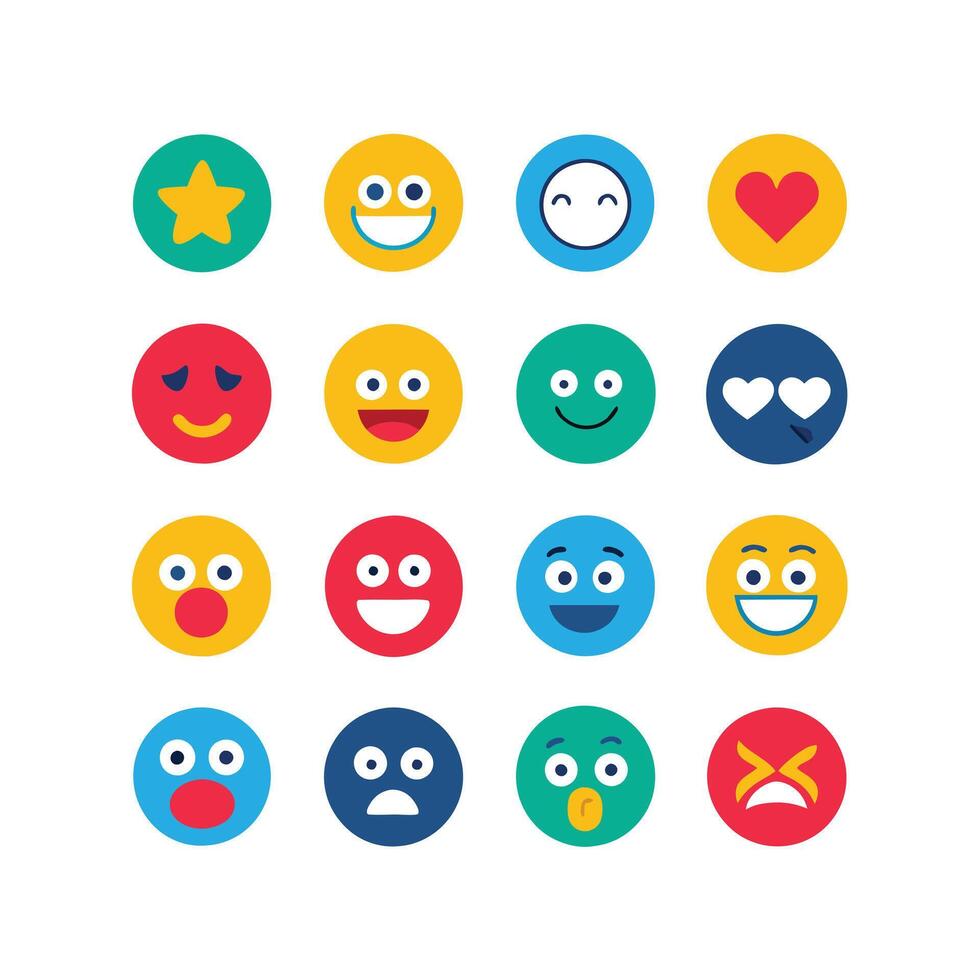 reacción icono conjunto colección ilustración vector