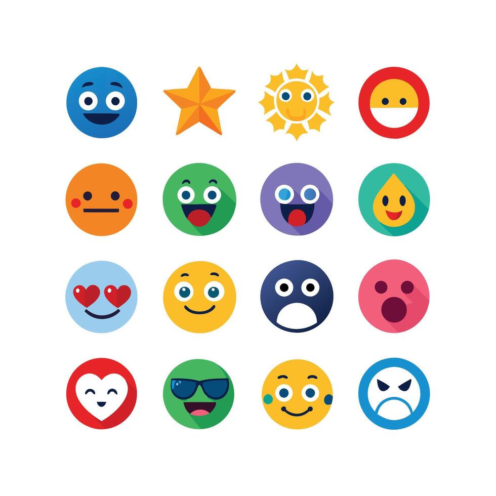 reacción icono conjunto colección ilustración vector