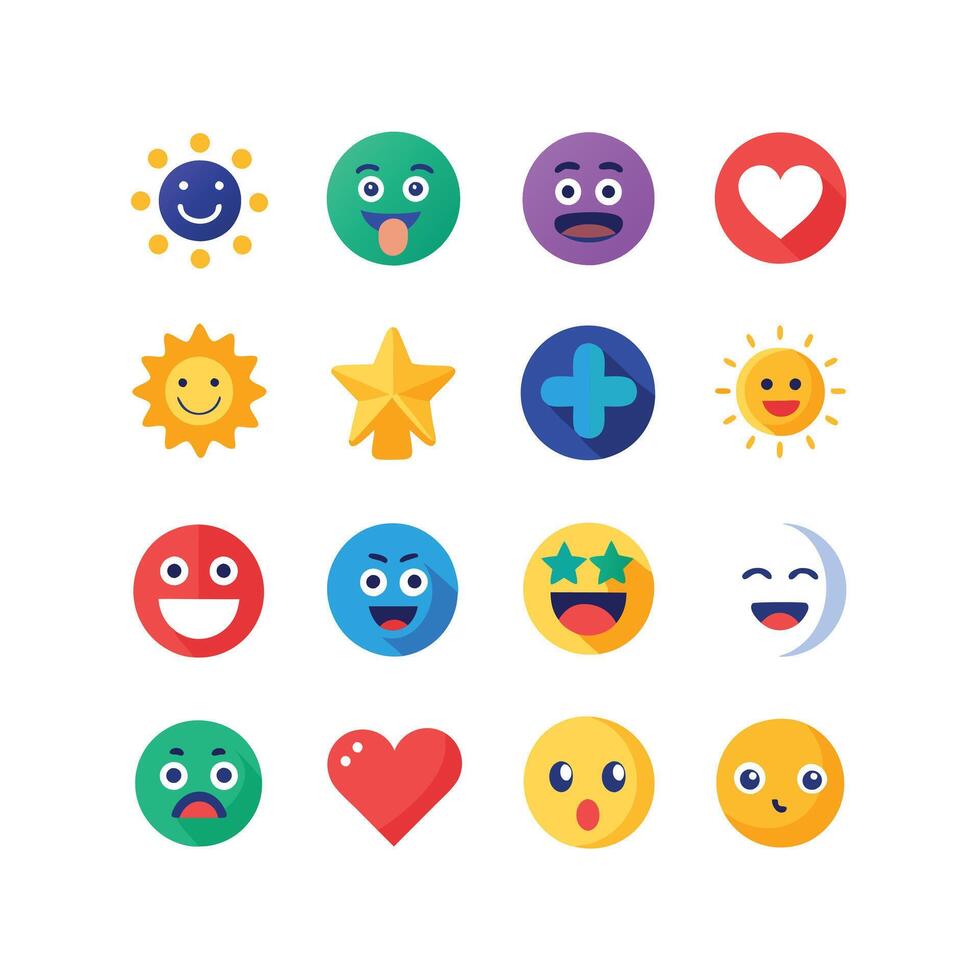 Reaction Icon Set Collection Illustration vector