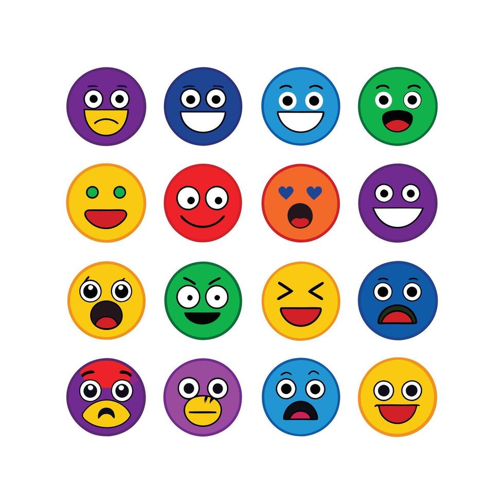 Reaction Icon Set Collection Illustration vector