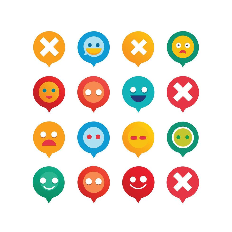 Reaction Icon Set Collection Illustration vector