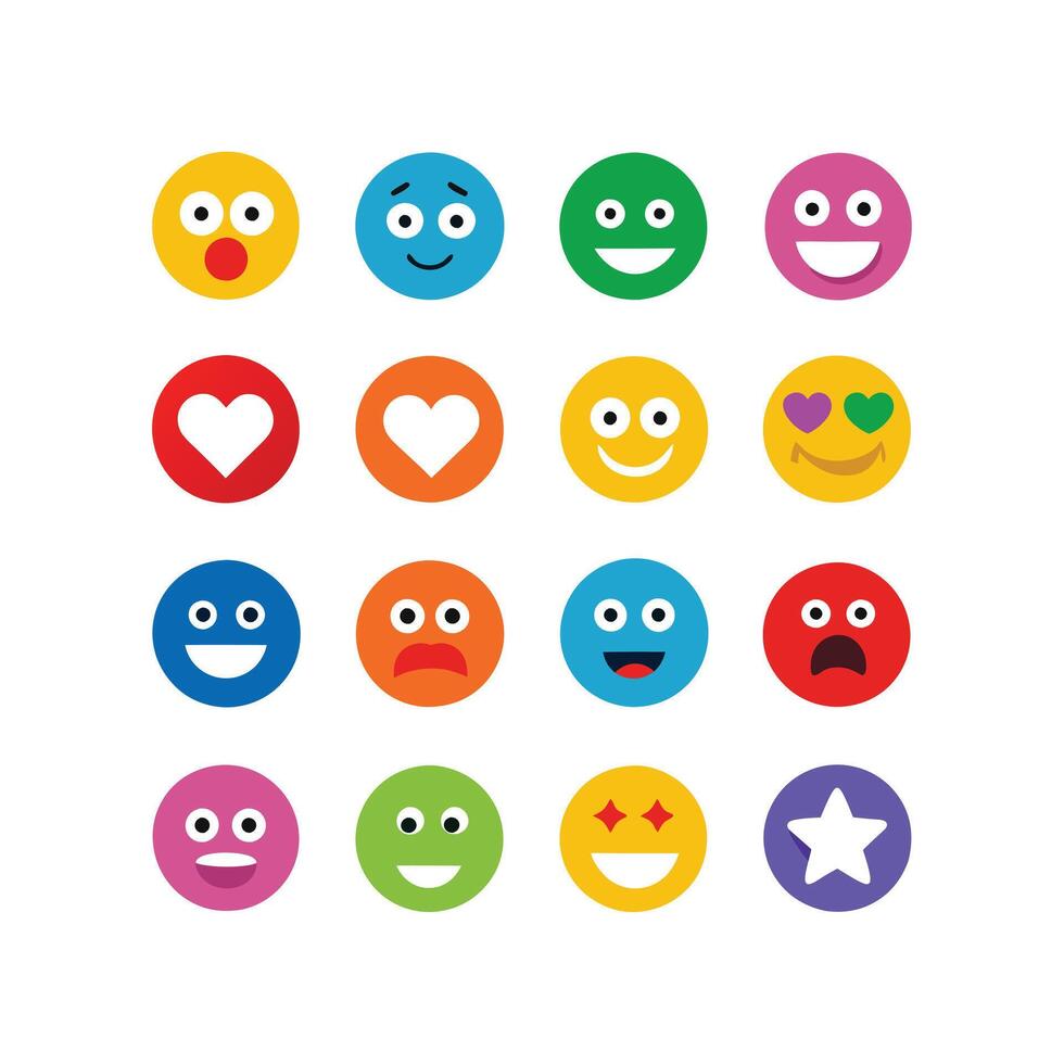 Reaction Icon Set Collection Illustration vector