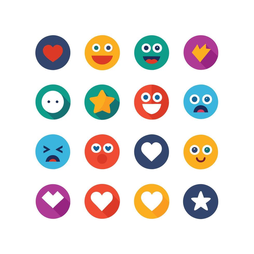 Reaction Icon Set Collection Illustration vector