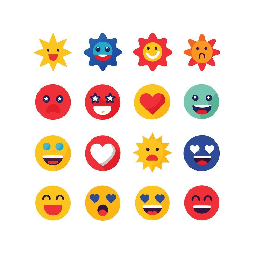 Reaction Icon Set Collection Illustration vector