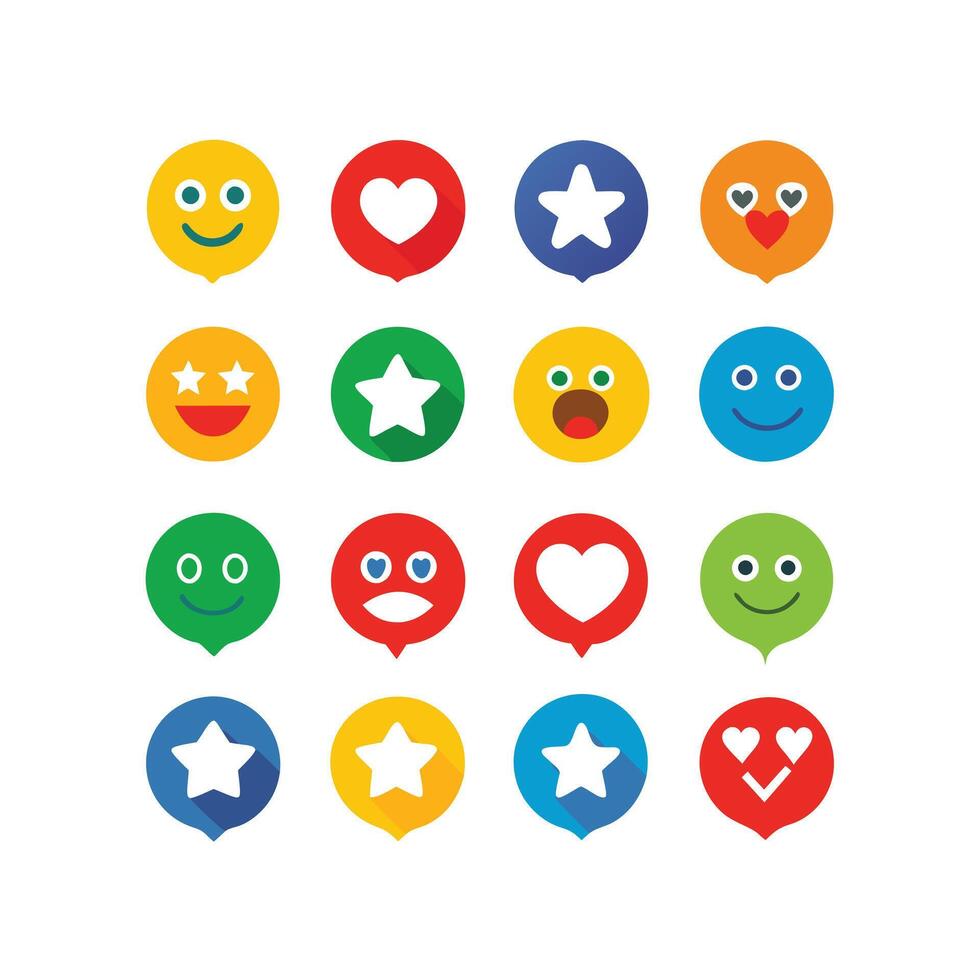 Reaction Icon Set Collection Illustration vector
