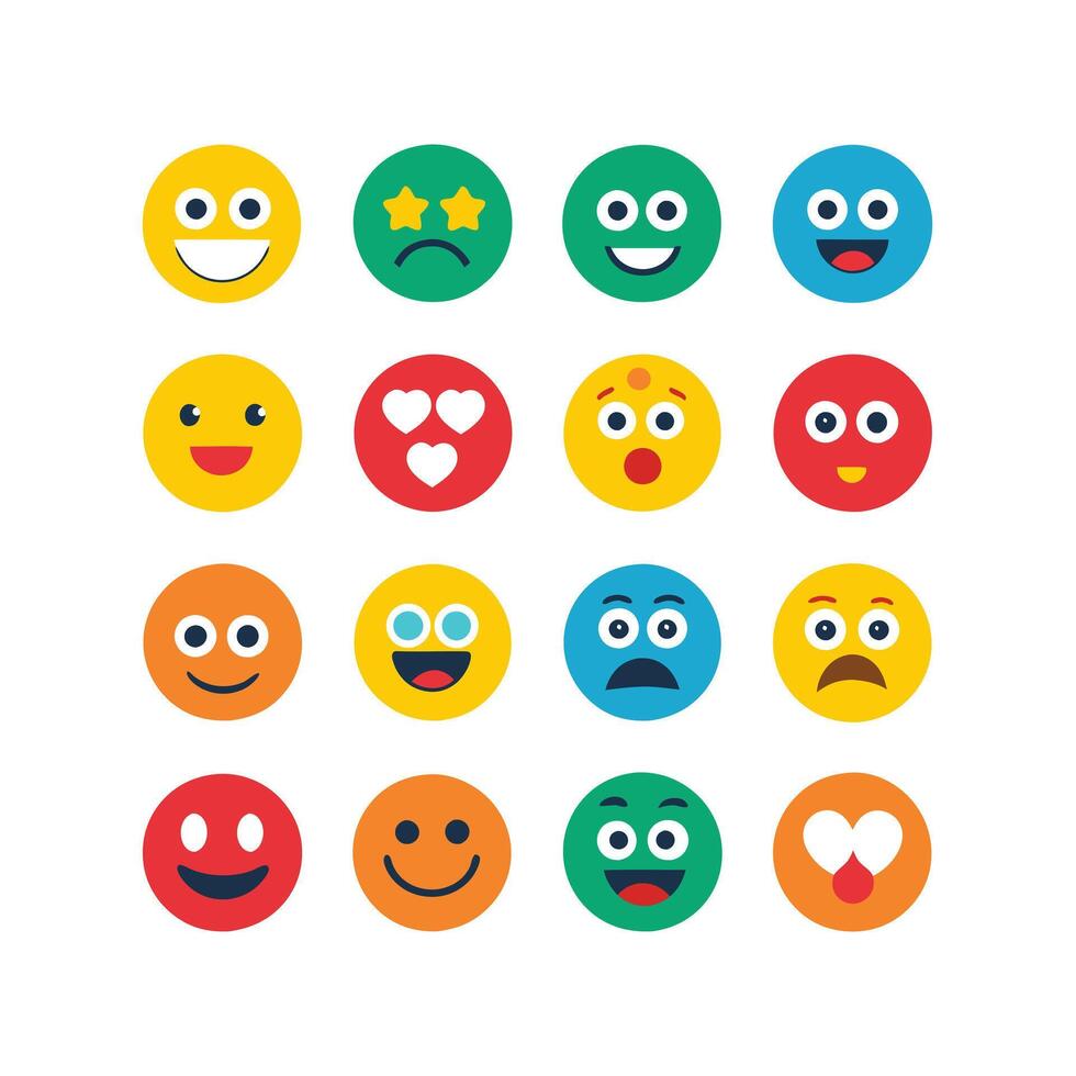Reaction Icon Set Collection Illustration vector