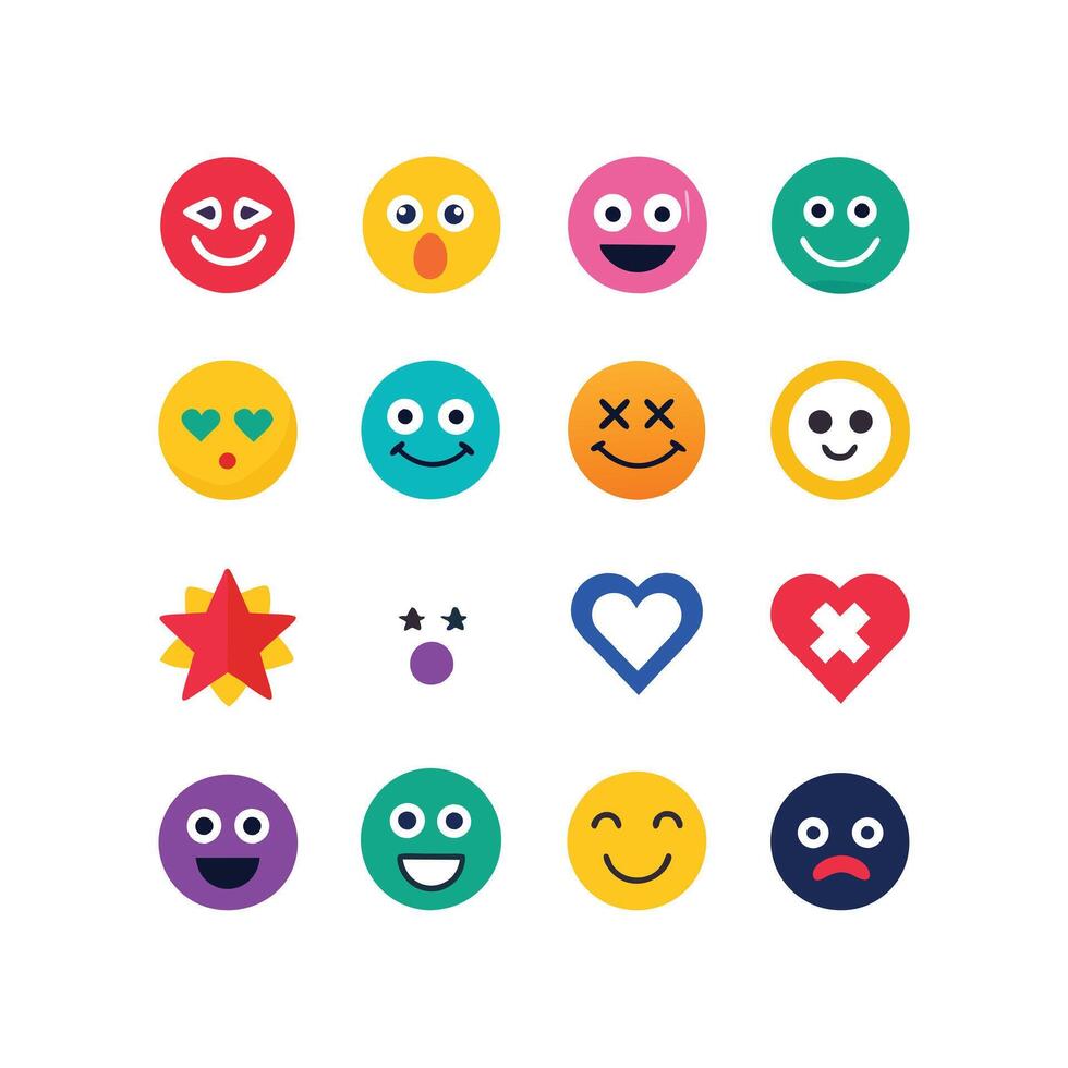 Reaction Icon Set Collection Illustration vector