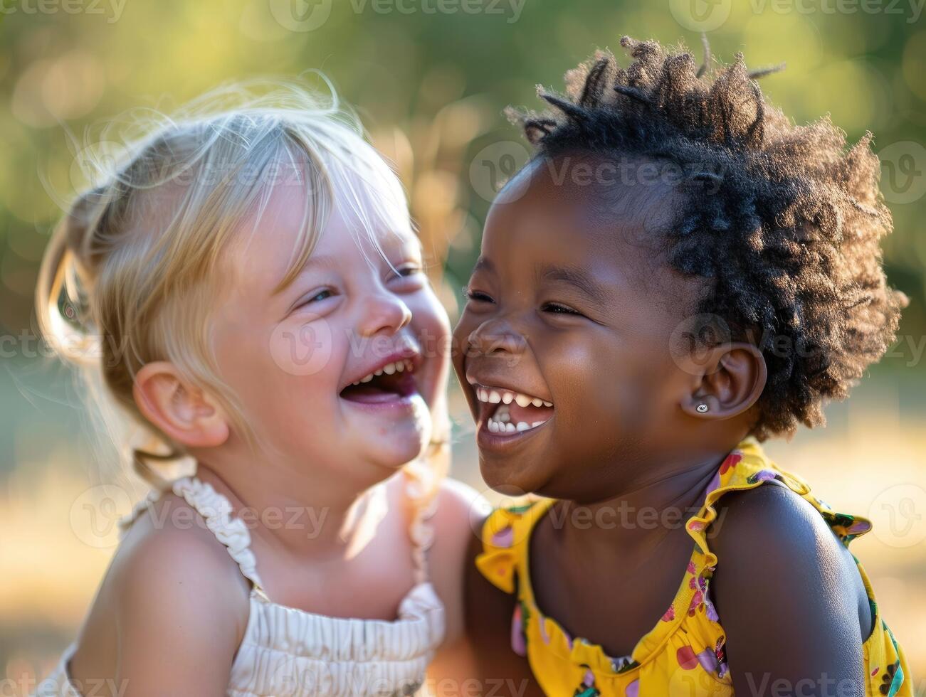 Blonde and Curly Bonding in the Sunshine photo