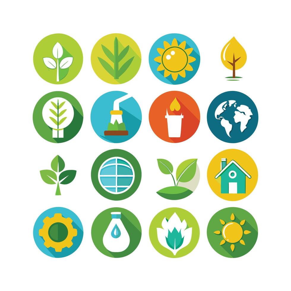Environment and sustainability icon set illustration vector