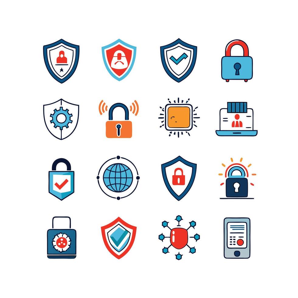Security Icon Set Collection Illustration vector