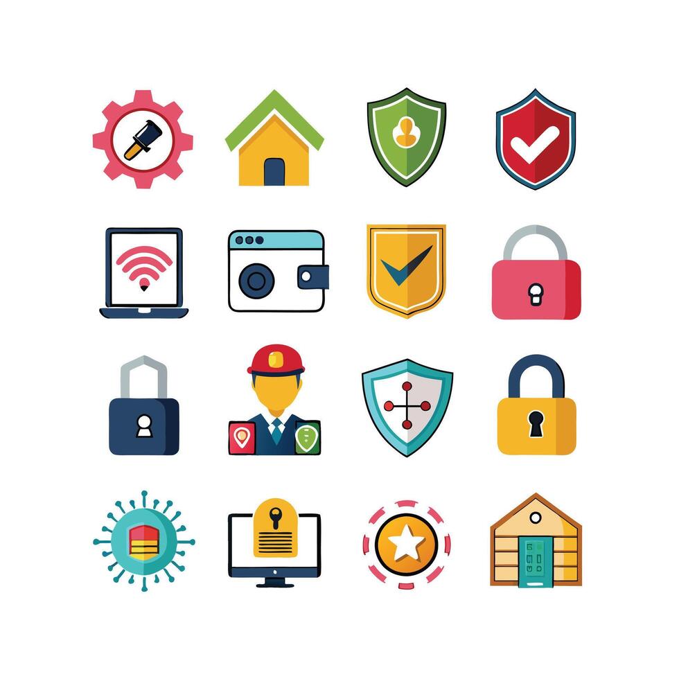 Security Icon Set Collection Illustration vector