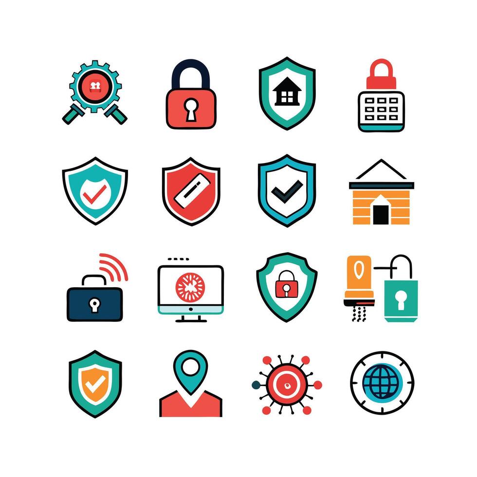 Security Icon Set Collection Illustration vector