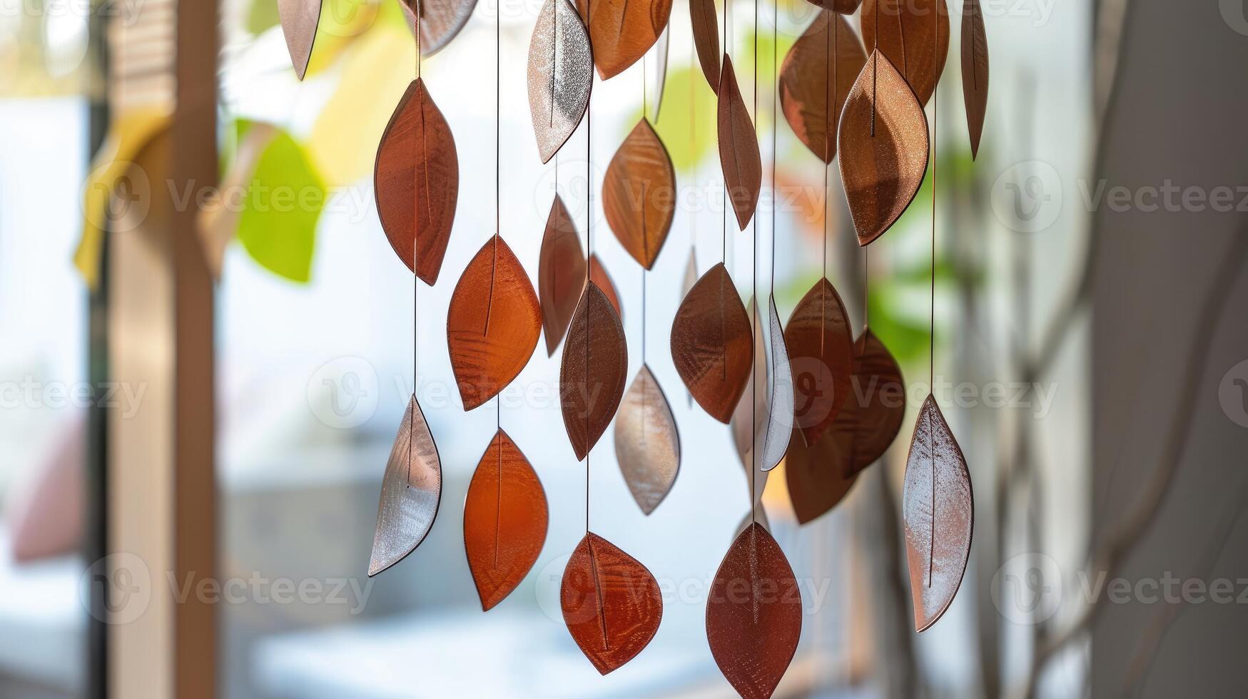 Cozy Autumn Ambiance Leaf Decorations Casting Soft Shadows photo