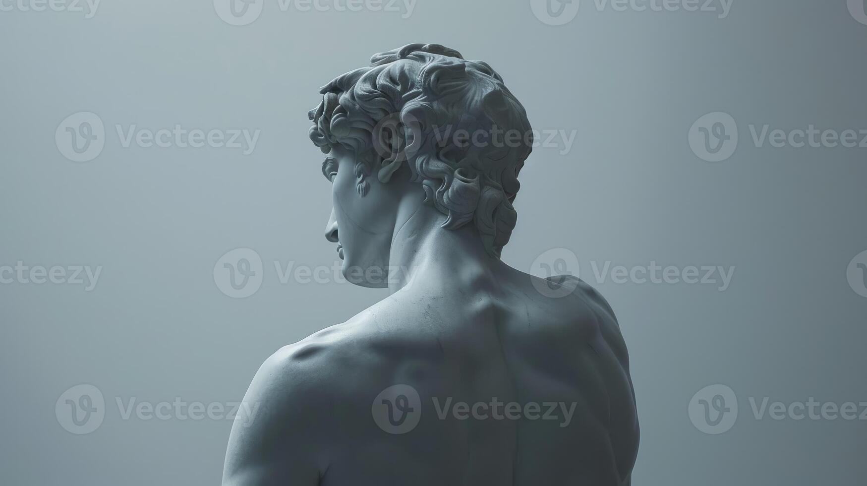 Classical Reflection Marble Statue of Man in Profile photo