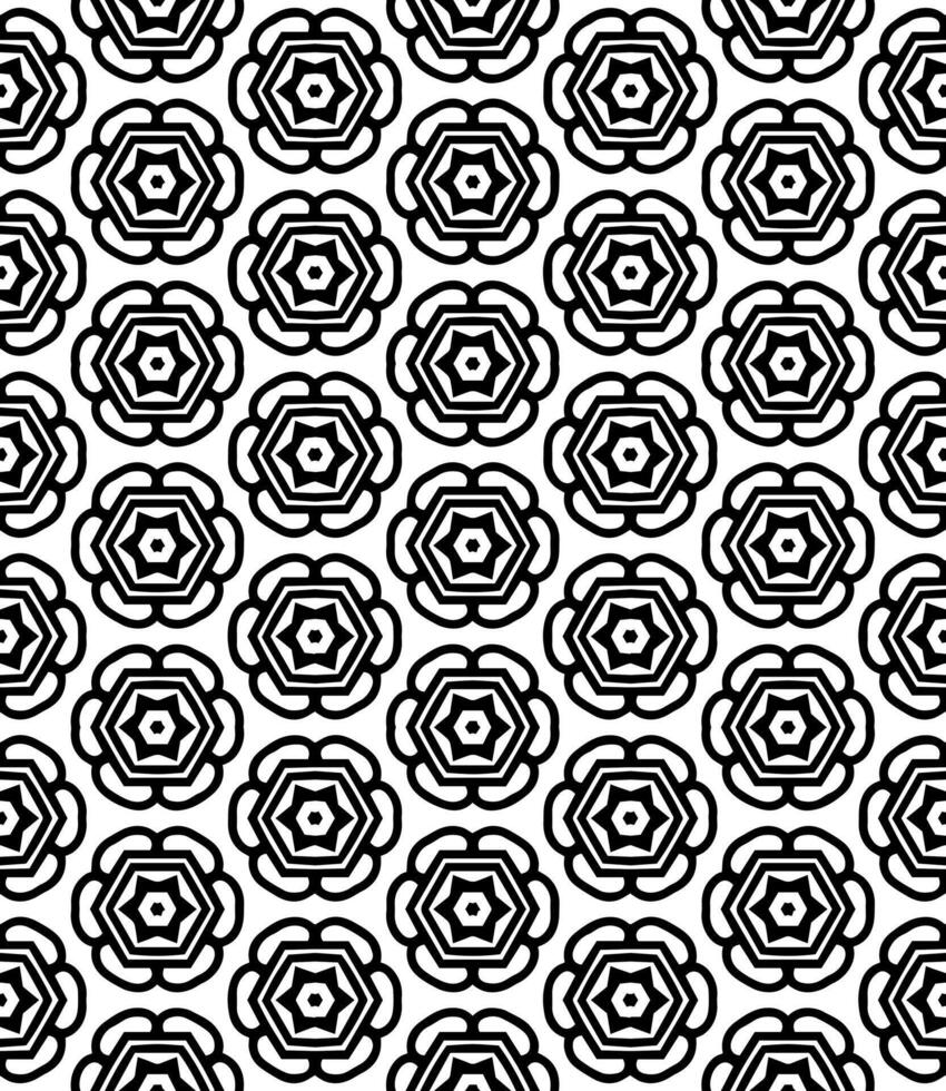Black and white seamless abstract pattern. Background and backdrop. Grayscale ornamental design. vector
