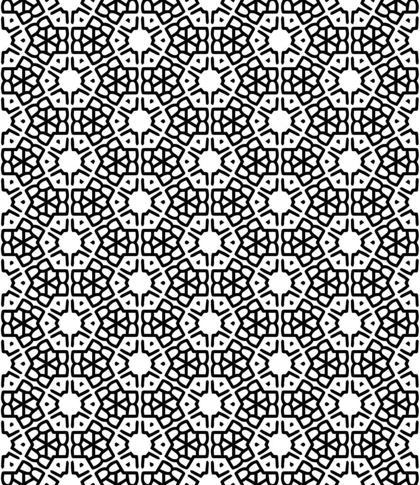 Black and white seamless abstract pattern. Background and backdrop. Grayscale ornamental design. vector