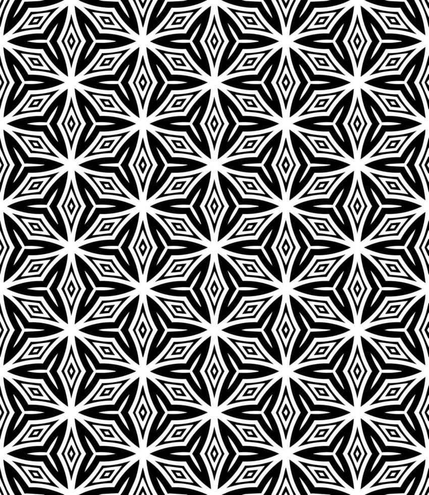 Black and white seamless abstract pattern. Background and backdrop. Grayscale ornamental design. vector