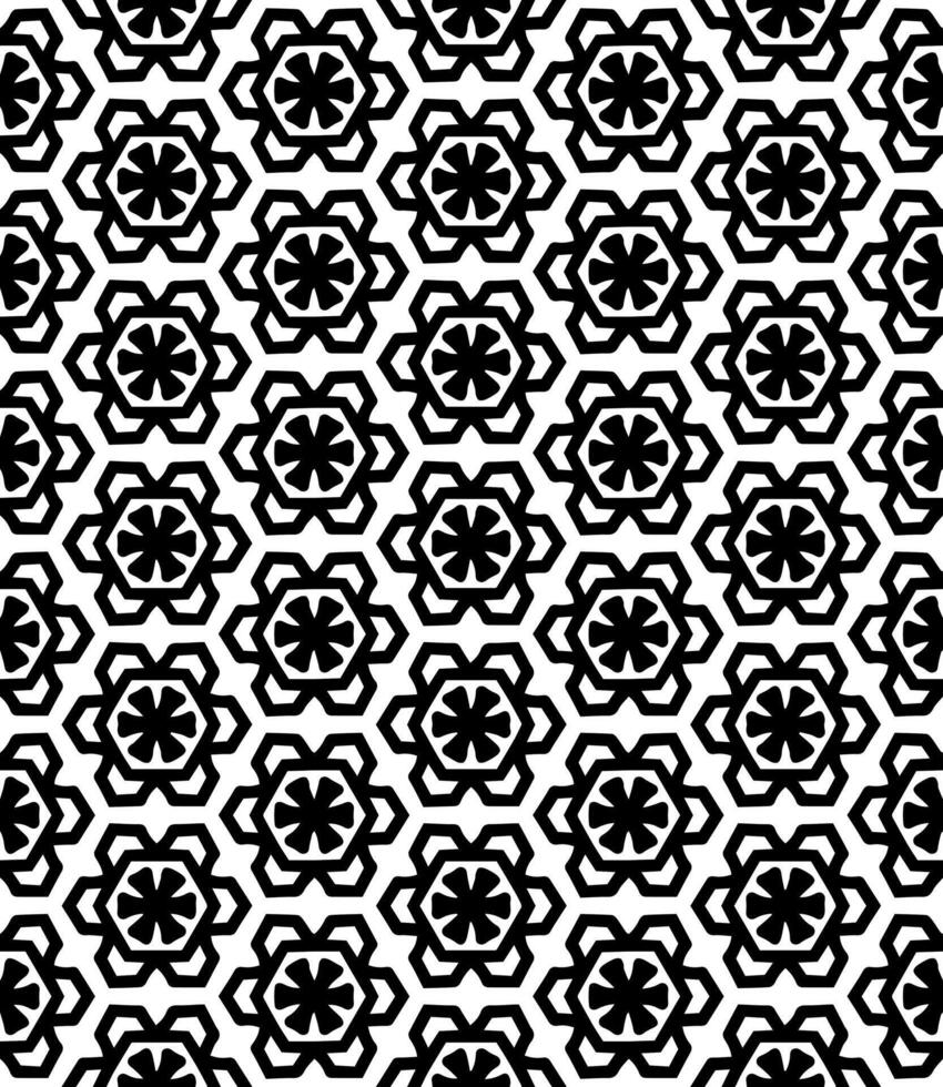 Black and white seamless abstract pattern. Background and backdrop. Grayscale ornamental design. vector