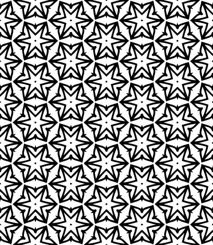 Black and white seamless abstract pattern. Background and backdrop. Grayscale ornamental design. vector