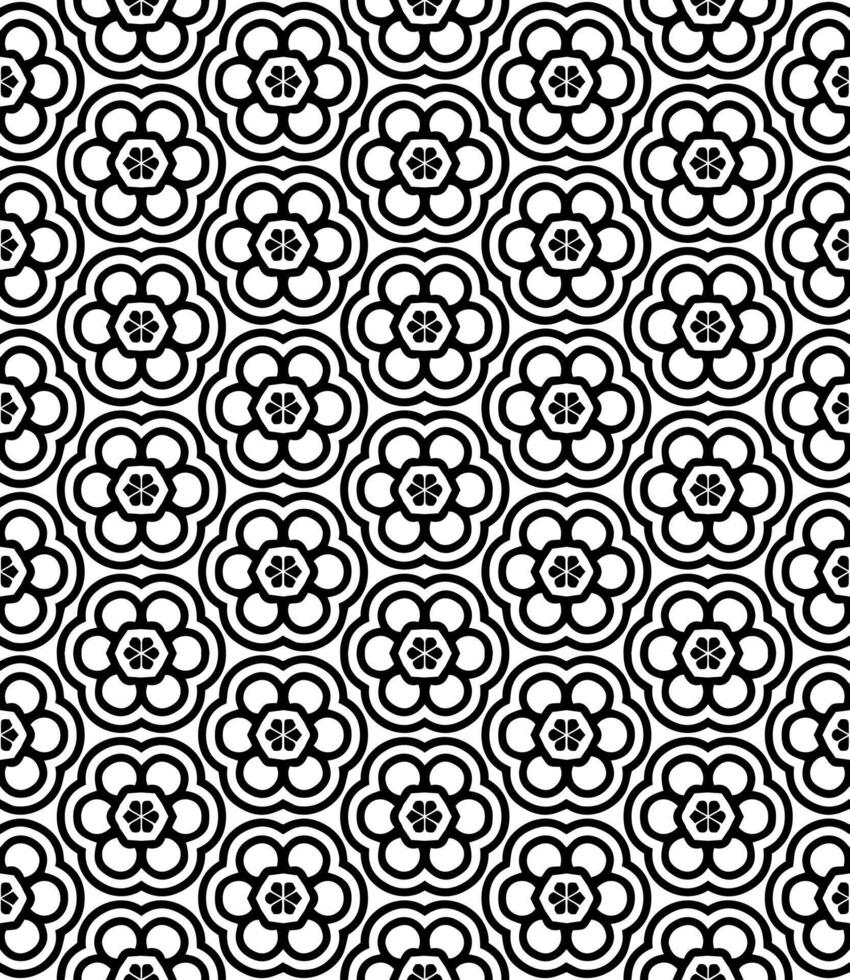 Black and white seamless abstract pattern. Background and backdrop. Grayscale ornamental design. vector