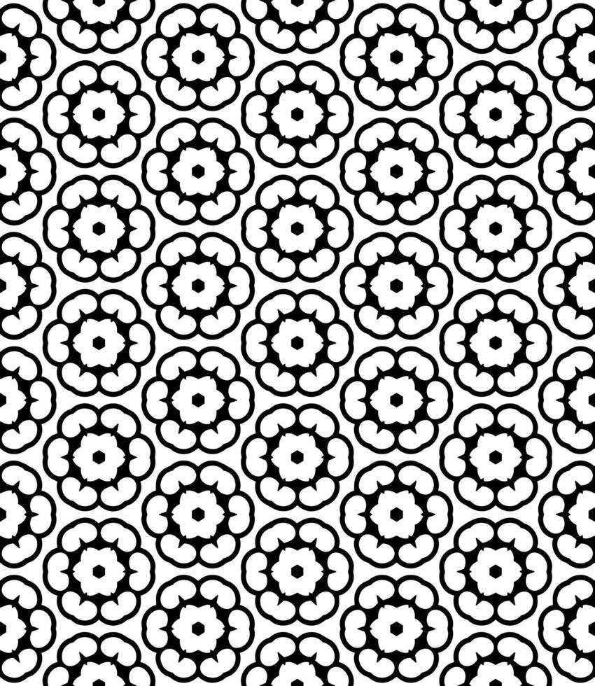 Black and white seamless abstract pattern. Background and backdrop. Grayscale ornamental design. vector
