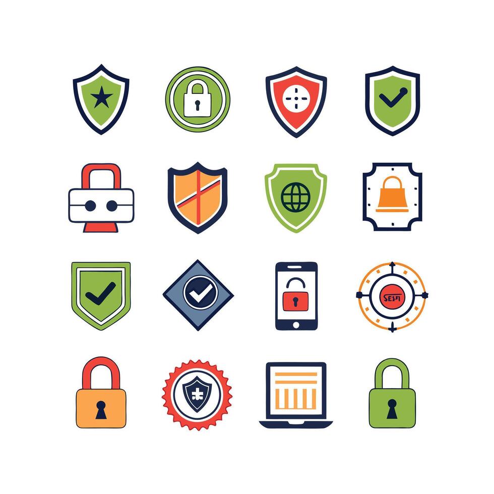 Security Icon Set Collection Illustration vector