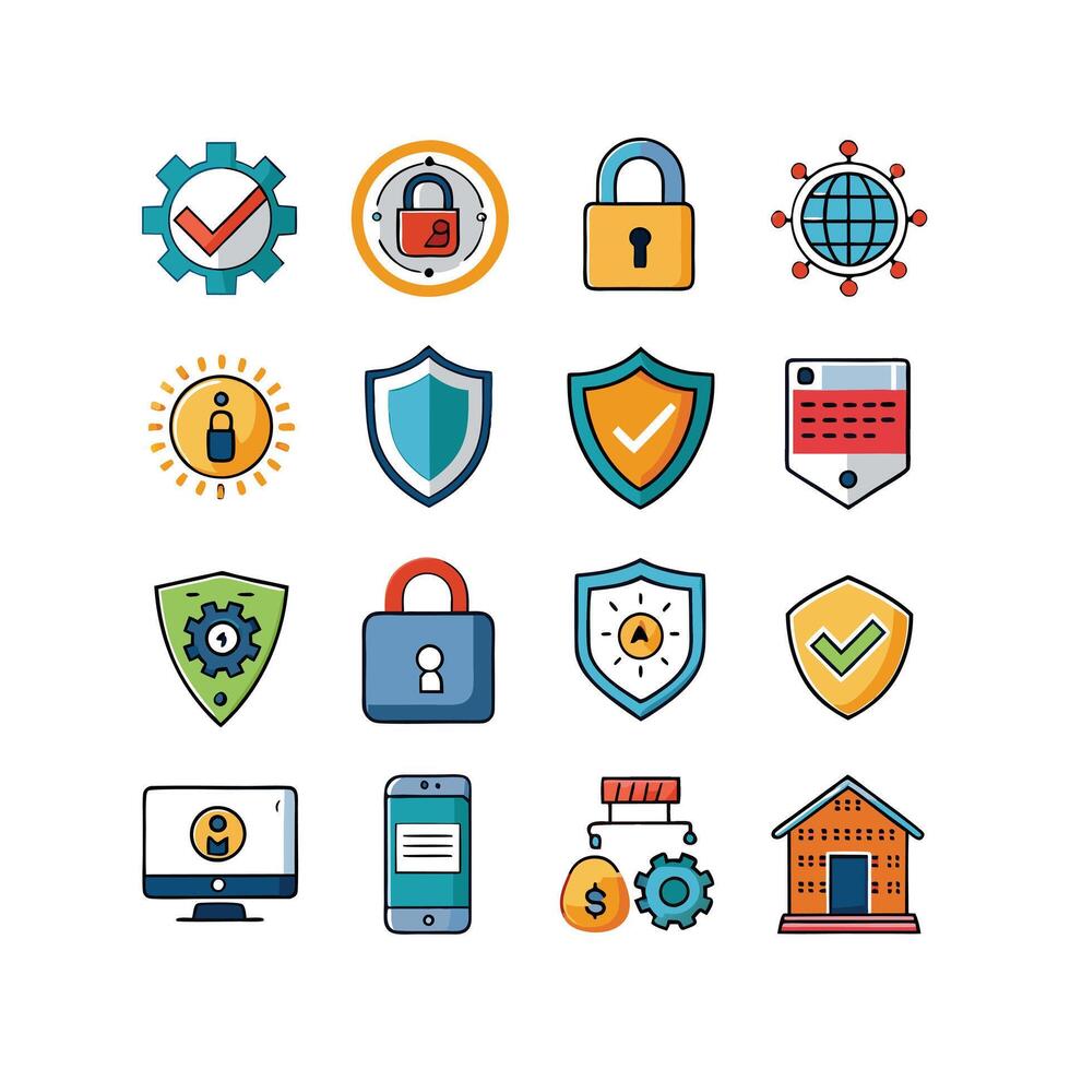 Security Icon Set Collection Illustration vector