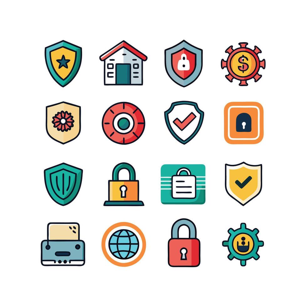 Security Icon Set Collection Illustration vector