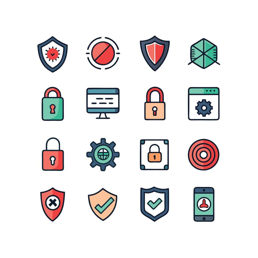 Security Icon Set Collection Illustration vector